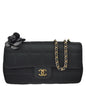 Chanel Black Satin Camellia Choco Bar Shoulder Bag