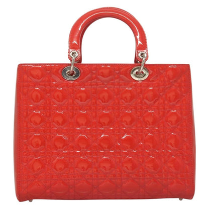 Christian Dior Lady Dior Patent Patent Leather Red Patent_Leather Bag ()