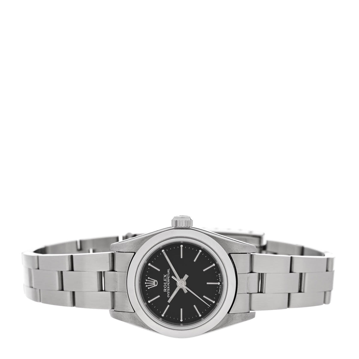 Stainless Steel 24mm Oyster Perpetual Watch Black 76080