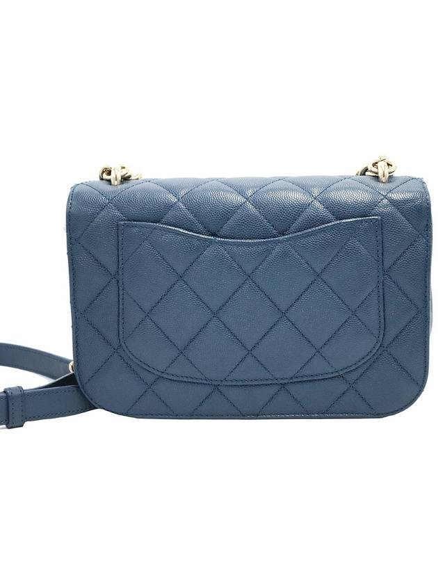 Chanel Blue Caviar CC Logo Small Gold Stud Chain Shoulder Bag 24th Chanel