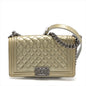 Chanel Boy Leather Silver Chain Shoulder Bag Style
