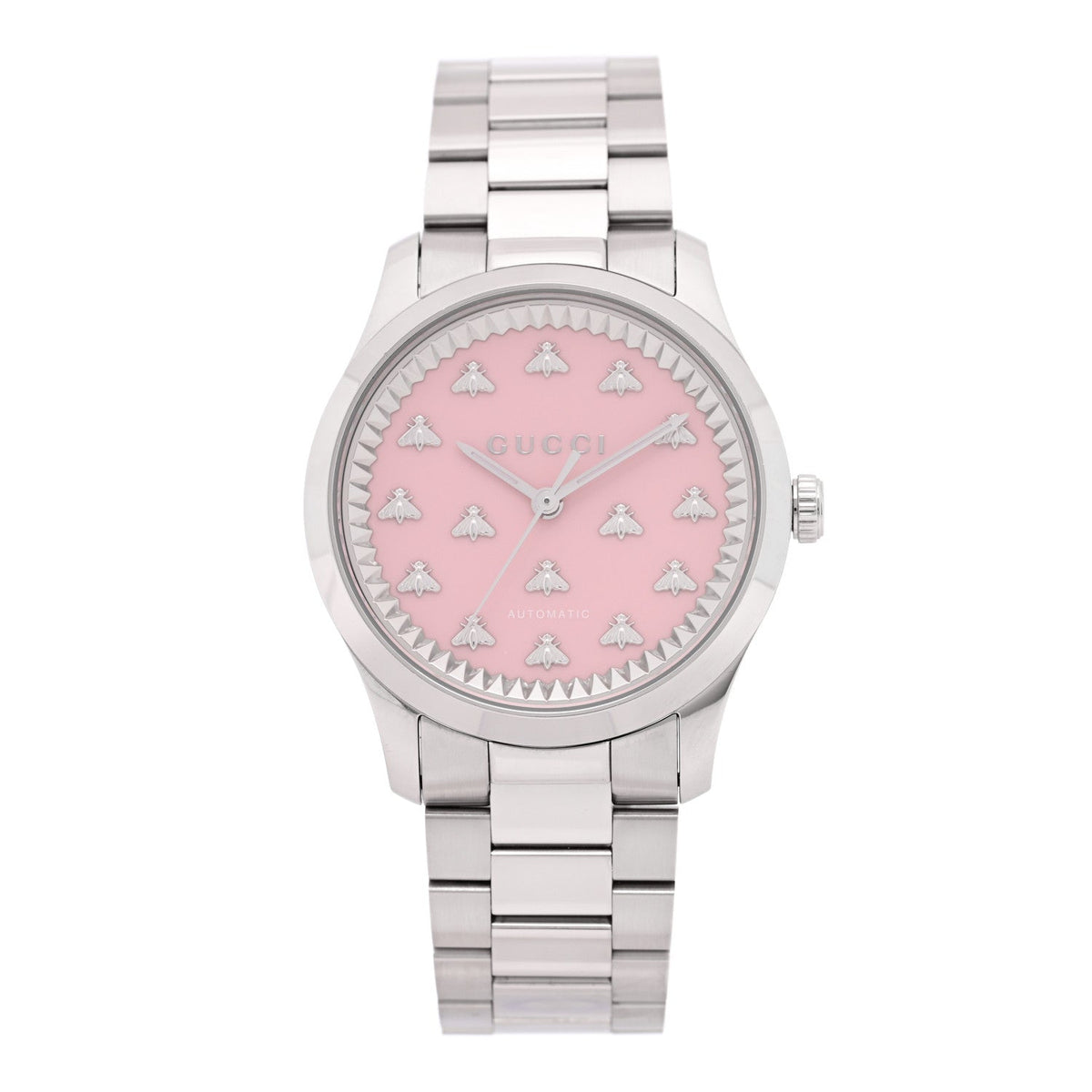 Stainless Steel 38mm G-Timeless Bee Automatic Watch Pink
