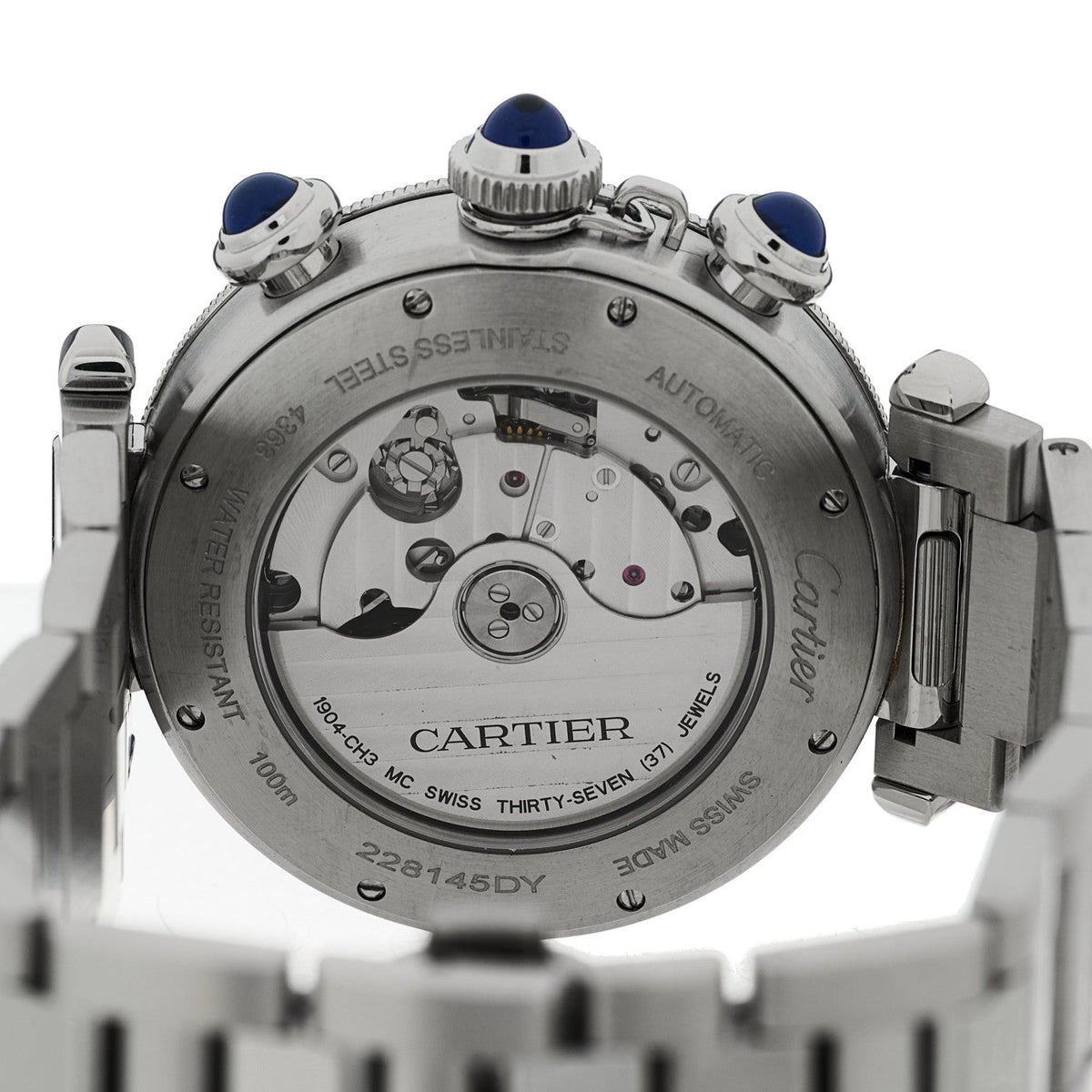 Stainless Steel 41mm Pasha C Chronograph Automatic Watch Blue