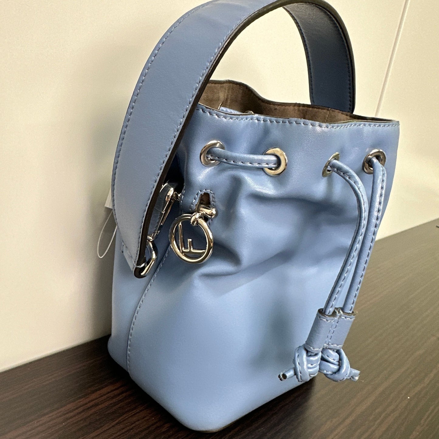 Fendi Light Blue Leather Mon Tresor Mini Bucket Bagt LB118984