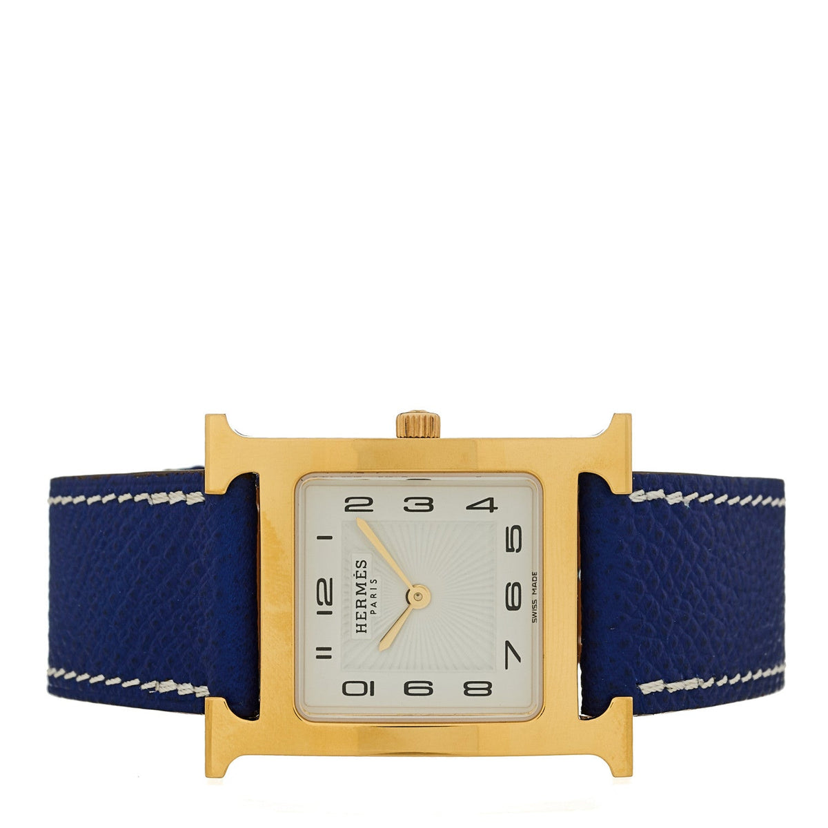 Stainless Steel Epsom 26mm Heure H Hour Quartz Watch Bleu Electrique