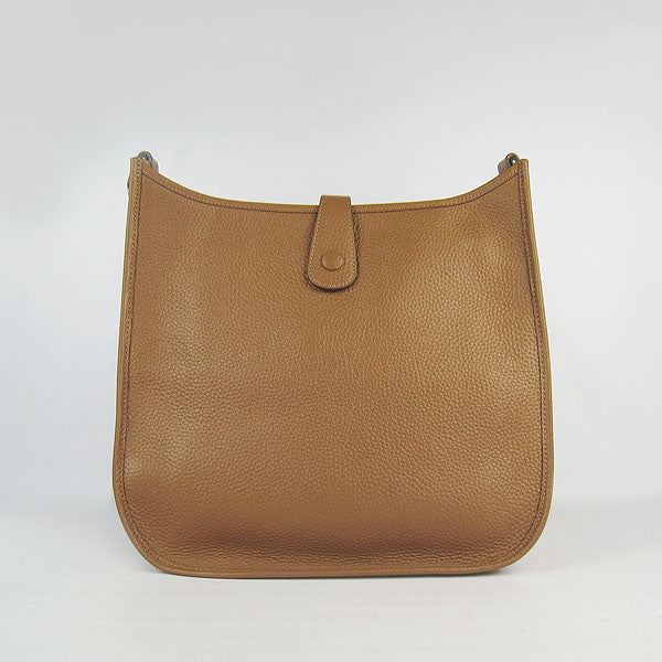 Luxury Hermes Evelyne I Handbag Light Coffee Silver