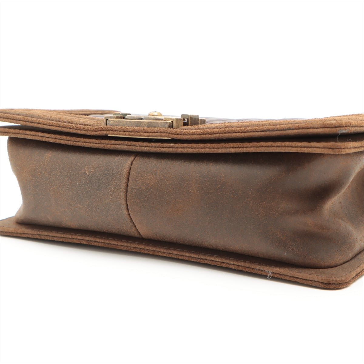 Chanel Boy Leather Brown Gold Chain Shoulder Bag Style