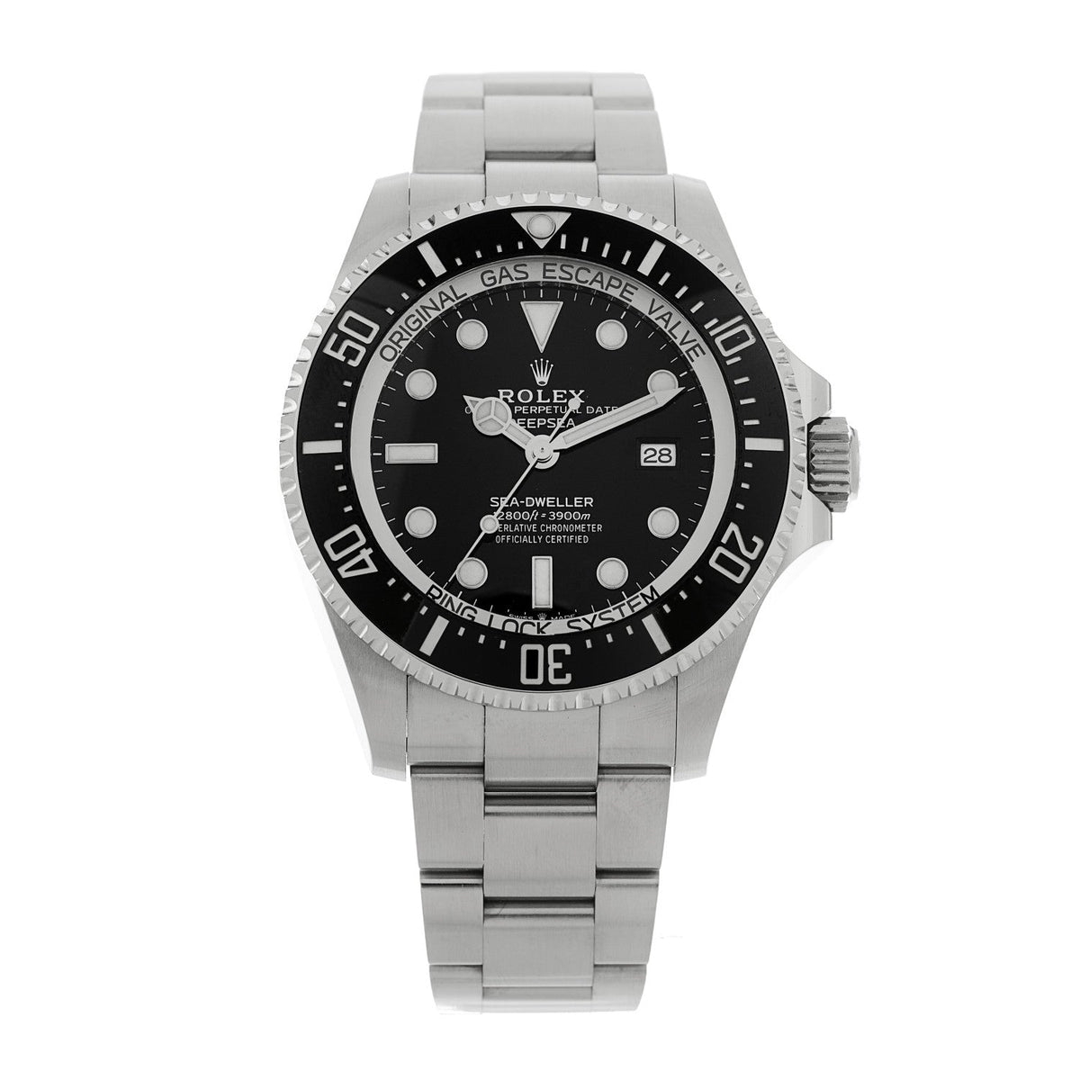 Stainless Steel 44mm Oyster Perpetual Date Sea-Dweller Deepsea Watch 126660 Black