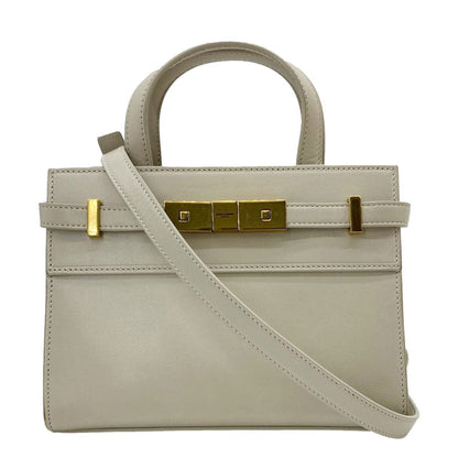 Saint Laurent Manhattan Leather Beige Tote Bag