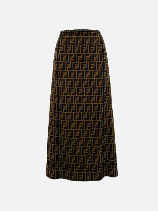 FENDI Pencil Brown FF Motif Size US 0 Midi Skirt