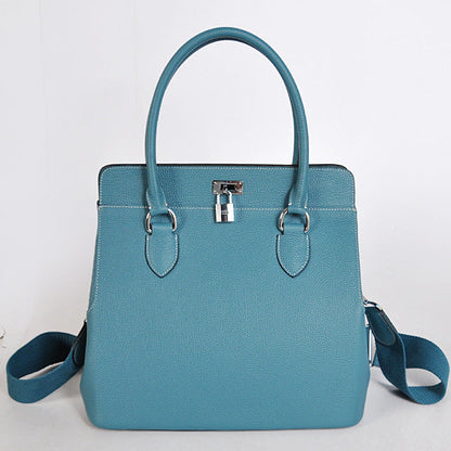 Luxury Hermes Toolbox Ladies 2Way Blue Handbag