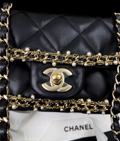 Chanel Limited Edition Pearl Leather Cf Chain Bag
