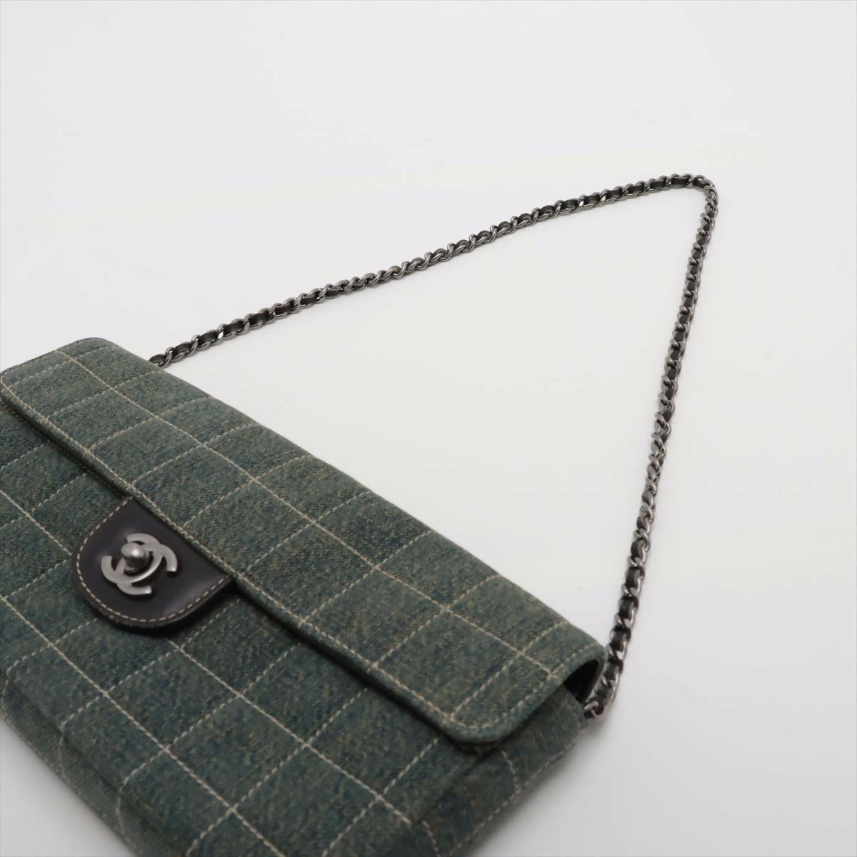 Chanel Quilted Silver Shoulder Bag