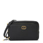 Christian Dior Grained Calfskin Caro Double Pouch Black