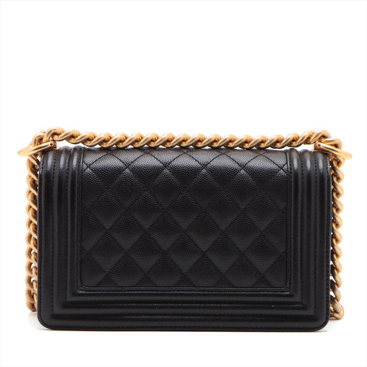 Chanel Boy Small Caviar Black Chain Shoulder Bag