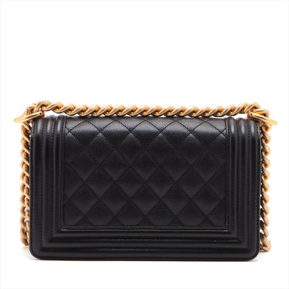 Chanel Boy Small Caviar Black Chain Shoulder Bag Style