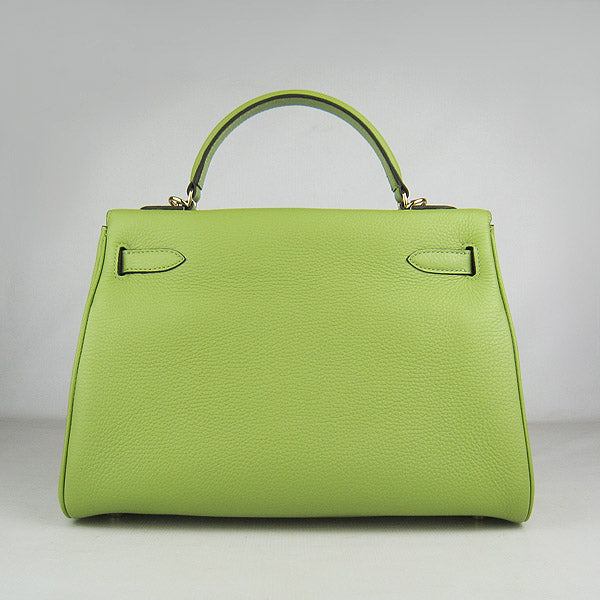 Luxury Hermes Kelly 32Cm Togo Leather Handbag 6108 Green Golden