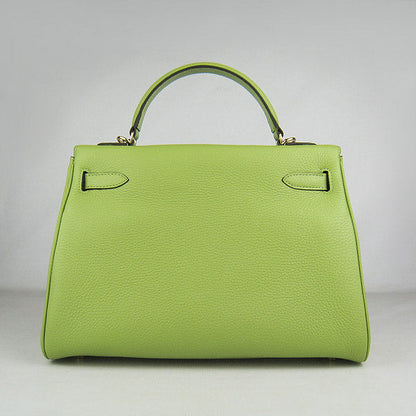 Luxury Hermes Kelly 32Cm Togo Leather Handbag 6108 Green Golden
