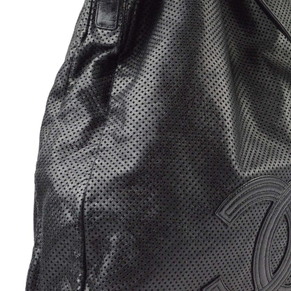 Chanel Black Perforated Lambskin 2way Shoulder Tote Bag