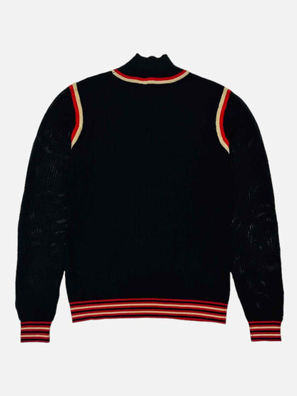 FENDI Knit Black Ribbed Size US 8 Jumper