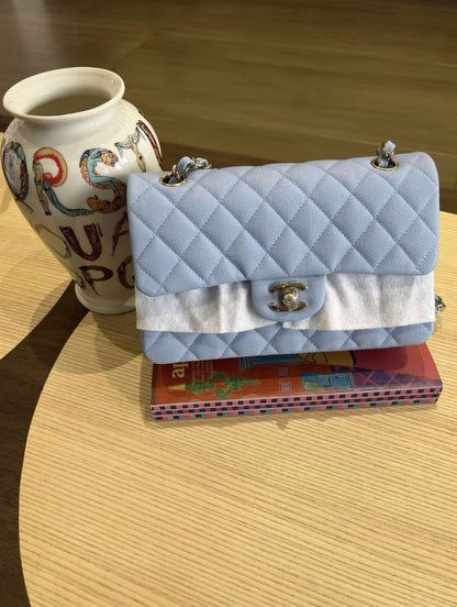Chanel Luxury Leather Blue Handbag Leather
