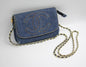 Chanel Luxury Leather Blue Clutch Blue