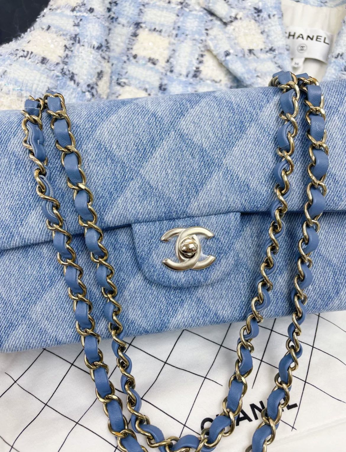 Chanel Classic Flap Blue Shoulder Bag