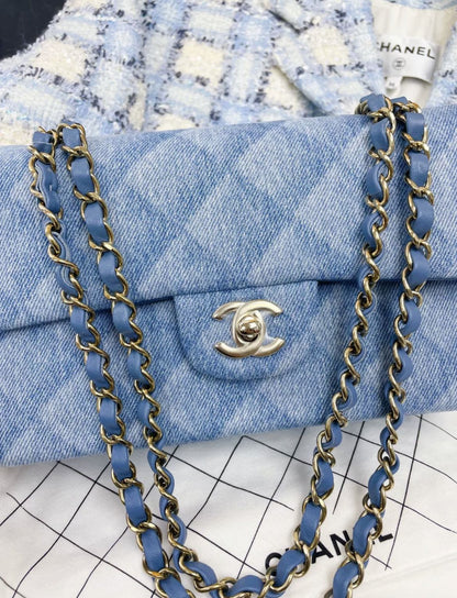 Chanel Classic Flap Blue Shoulder Bag