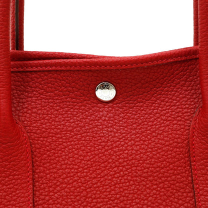 Luxury Hermes Red Garden Party Negonda Leather Bag