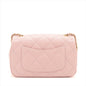 Chanel Pink Mini Matelasse Lambskin Single Leather Chain Heart Charm Flap Bag With Gold Hardware