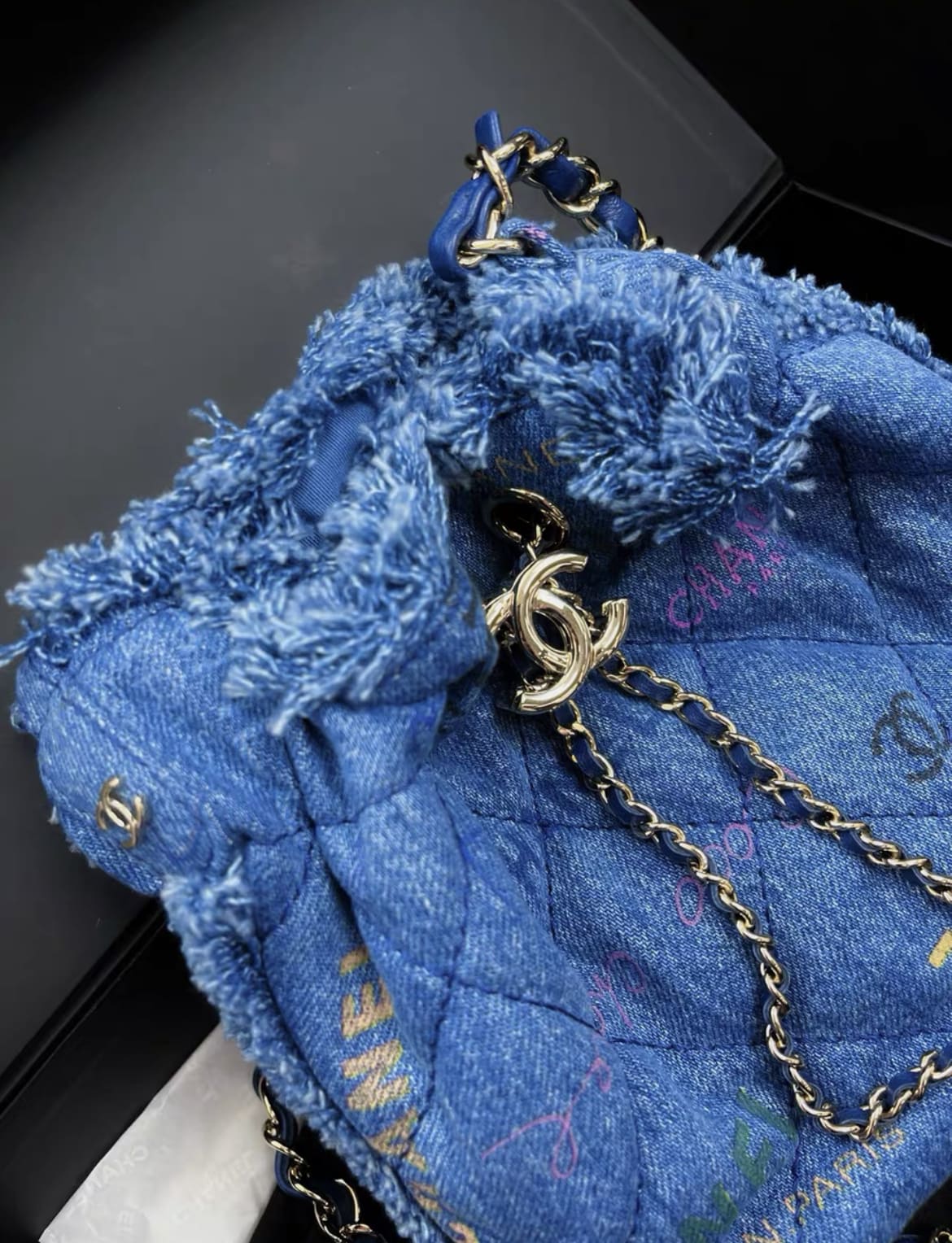 Chanel Quilted Gold Shoulder Bag Quilted