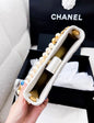 Chanel 24A Pearl Handle White Leather Chain Bag