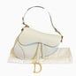Dior Saddle White Medium Grained Leather Handbag like new