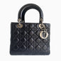 Lady Dior Black Medium Cannage Lambskin leather handbag