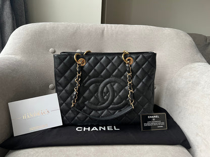 Chanel Caviar Black Gold Luxury Tote Style 2