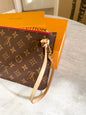Louis Vuitton 2022 Neverfull MM Monogram Wristlet Pouch in Cherry