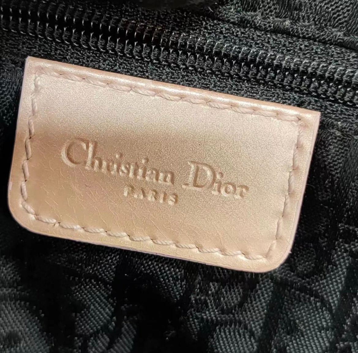 Dior saddle bag denim with pink leather strap