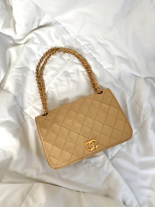 Chanel Flap Beige Shoulder Bag