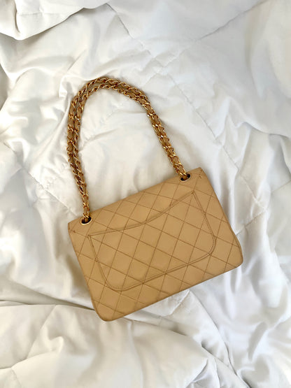 Chanel Flap Beige Shoulder Bag