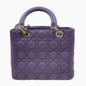 Lady Dior Medium Cannage lambskin leather pastel purple/lilac/lavender handbag with shoulder strap