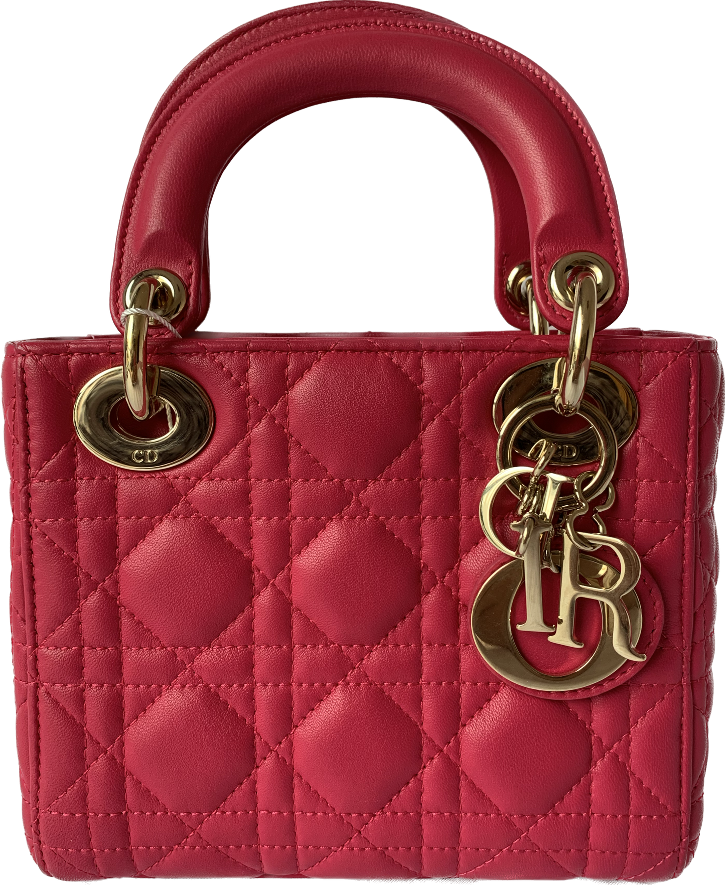 Lady Dior Pink Mini handbag Cannage Leather with strap