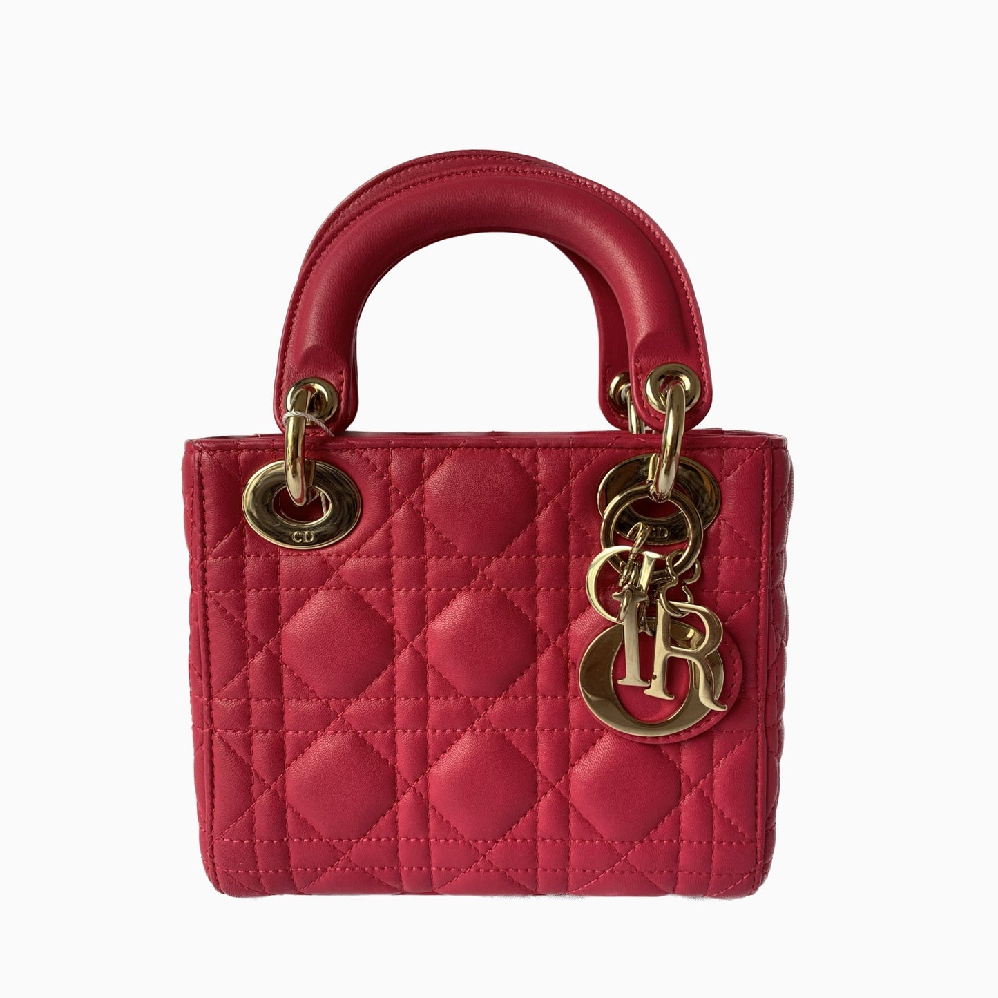 Lady Dior Pink Mini handbag Cannage Leather with strap