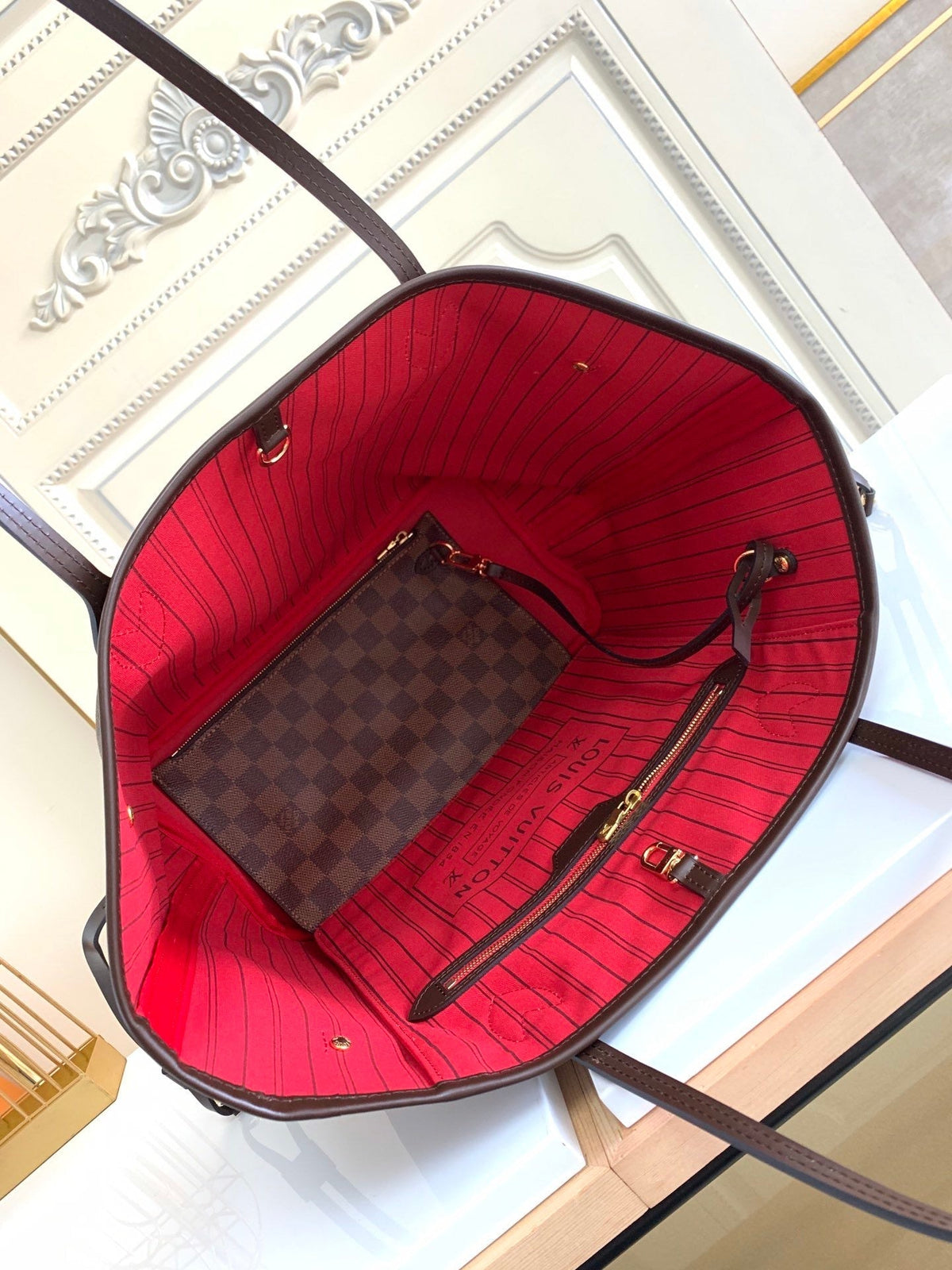 neverfull check handbag