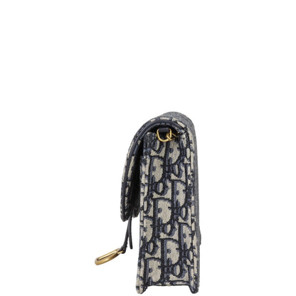 Dior Saddle Pouch Wallet on Chain Oblique
