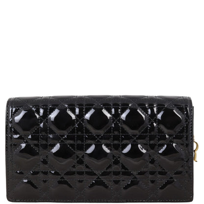 Dior Lady Dior Patent Cannage Pouch