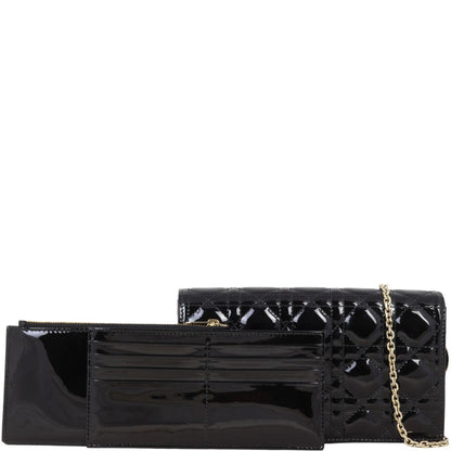 Dior Lady Dior Patent Cannage Pouch