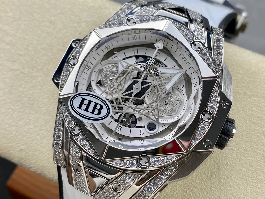 Hublot Big Bang Sang Bleu II Titanium White Pavé 45mm Watch