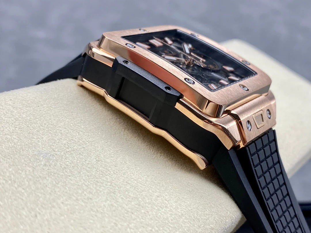 Hublot Square Bang Unico Rose Gold Ceramic 42mm Creamic Benzel Watch