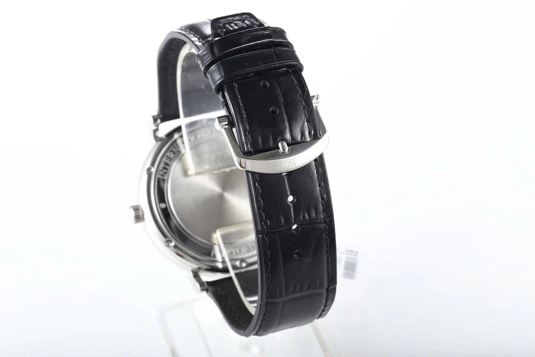 IWC Portofino 40mm Cream Dial Steel Case Black Crocodile Leather Strap
