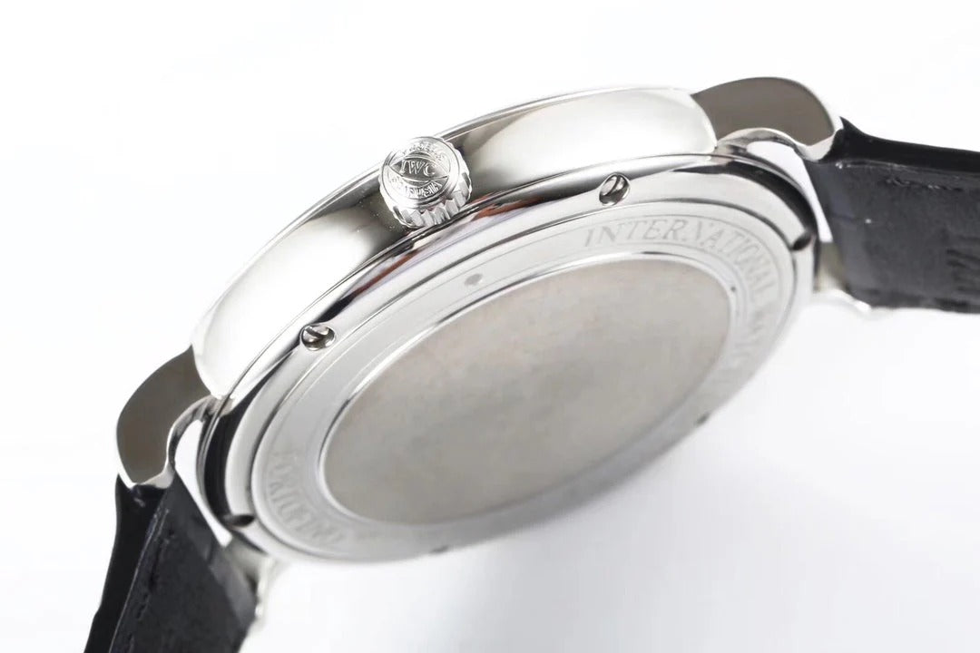 IWC Portofino 40mm Blue Dial Steel Case Black Crocodile Leather